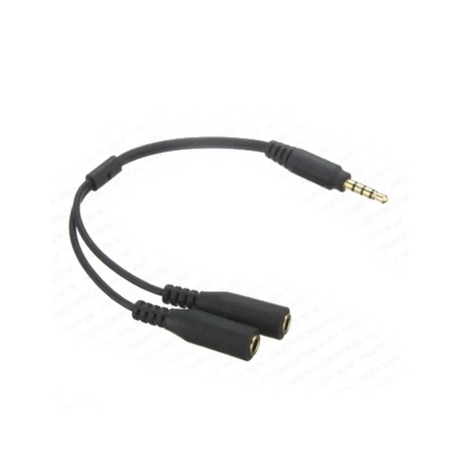 VC-Cable de Audio 3.5MM 1 Macho 2 Hembra Mic+Speaker