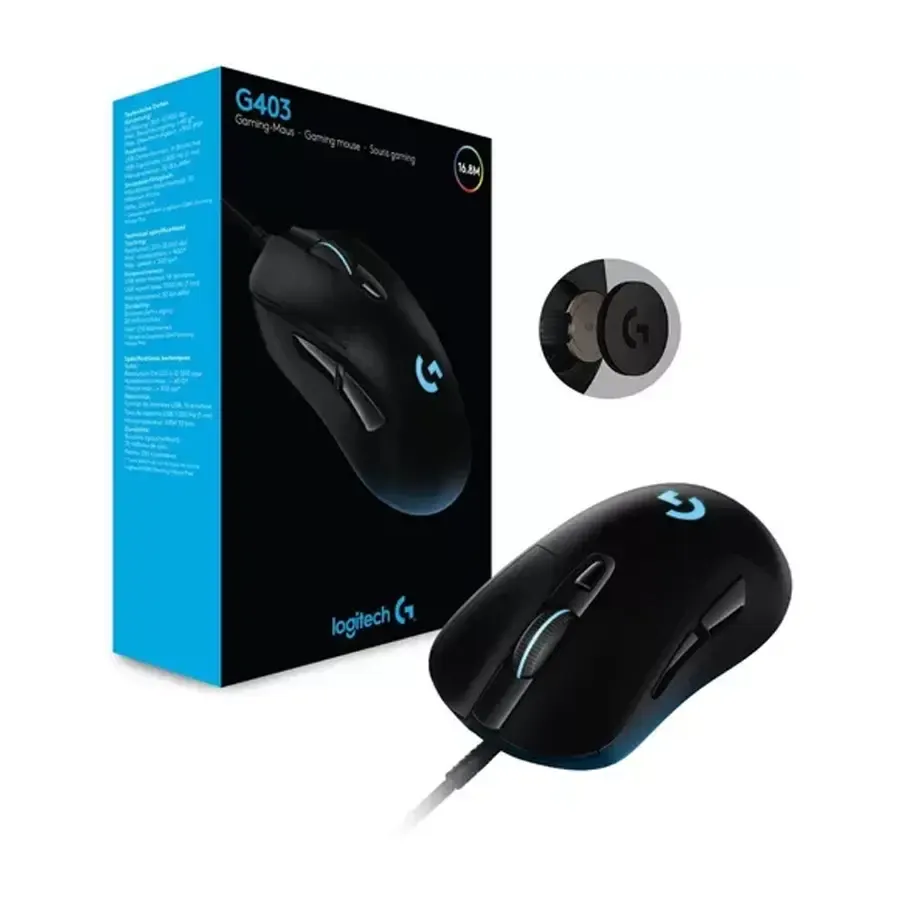 Mouse Logitech Alambrico Gamer Hero RGB G403, imagen 2