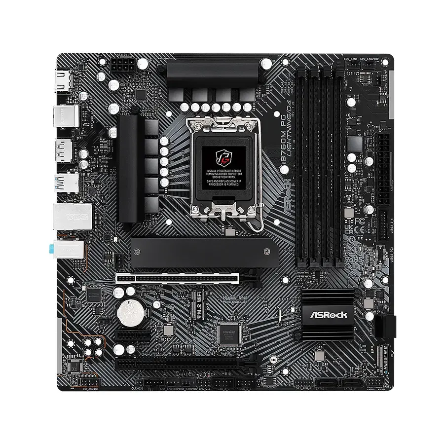MBO ASRock B760M PG Lightning D4 14-13-12va LGA1700 DDR4-5333 HDMI DP 2M.2 USB-C PCIe4.0