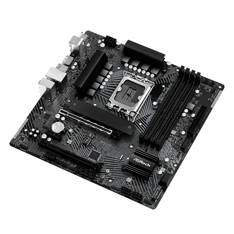 MBO ASRock B760M PG Lightning D4 14-13-12va LGA1700 DDR4-5333 HDMI DP 2M.2 USB-C PCIe4.0, imagen 2