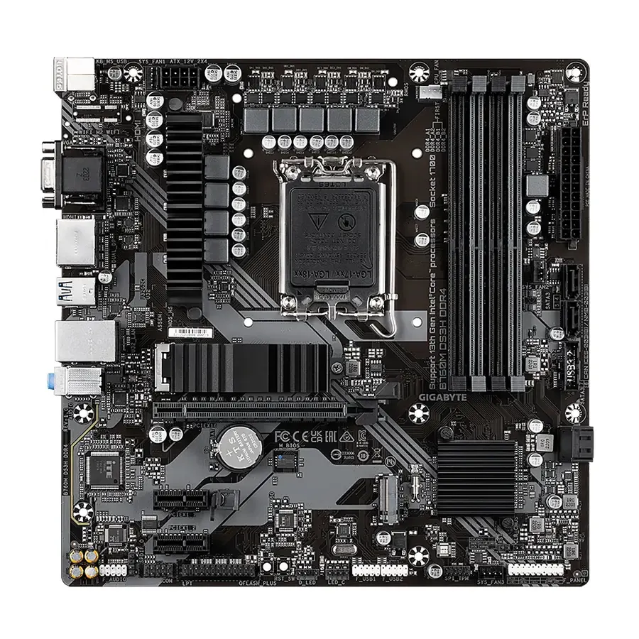 MBO Gigabyte B760M DS3H 13va LGA1700 4DDR4 D-Sub HDMI DP 2M.2 USB-Type-C PCIe4.0 mATX