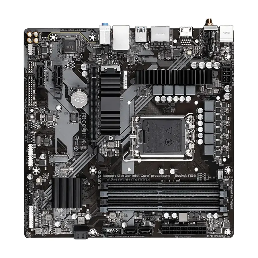 MBO Gigabyte B760M DS3H AX 14ava RAM-DDR5 WIFI BT HDMI 2DP 2M.2 USB-C PCIe4.0 mATX