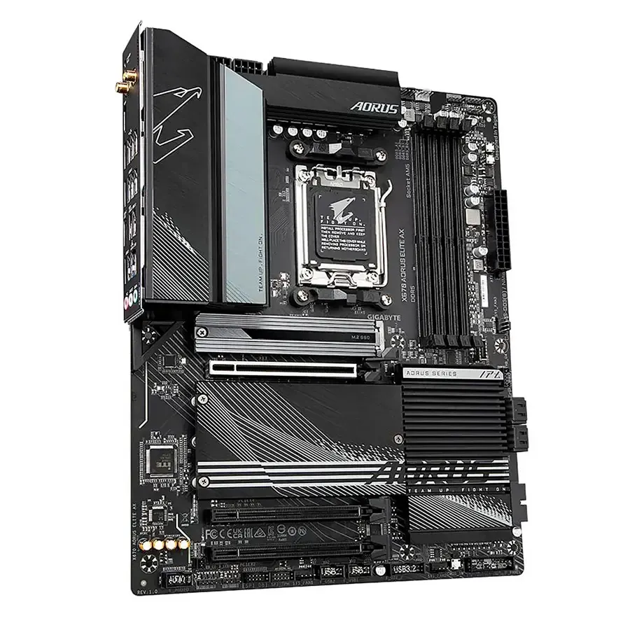 MBO Gigabyte X670 Aorus Elite AX AMD SK-AM5 Ryzen 7000 4DDR5 WIFI HDMI 2M.2 USB3.2 PCI4.0 ATX, imagen 2
