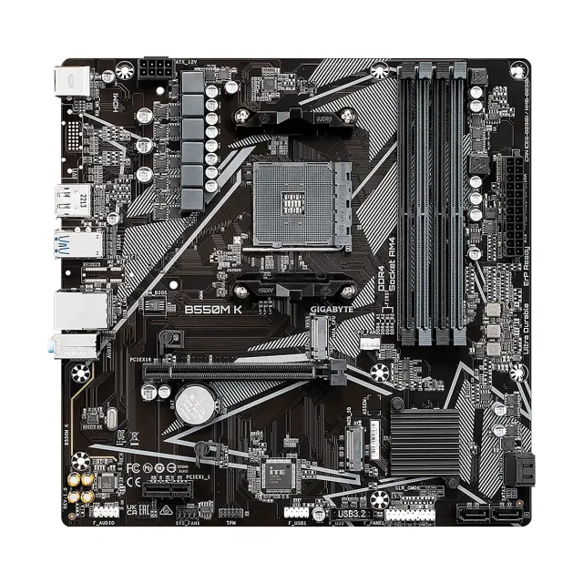 MBO Gigabyte B550M-K AMD AM4 Ryzen 5000 4DDR4-3200 M.2DP HDMI PCIE4.0 Microatx