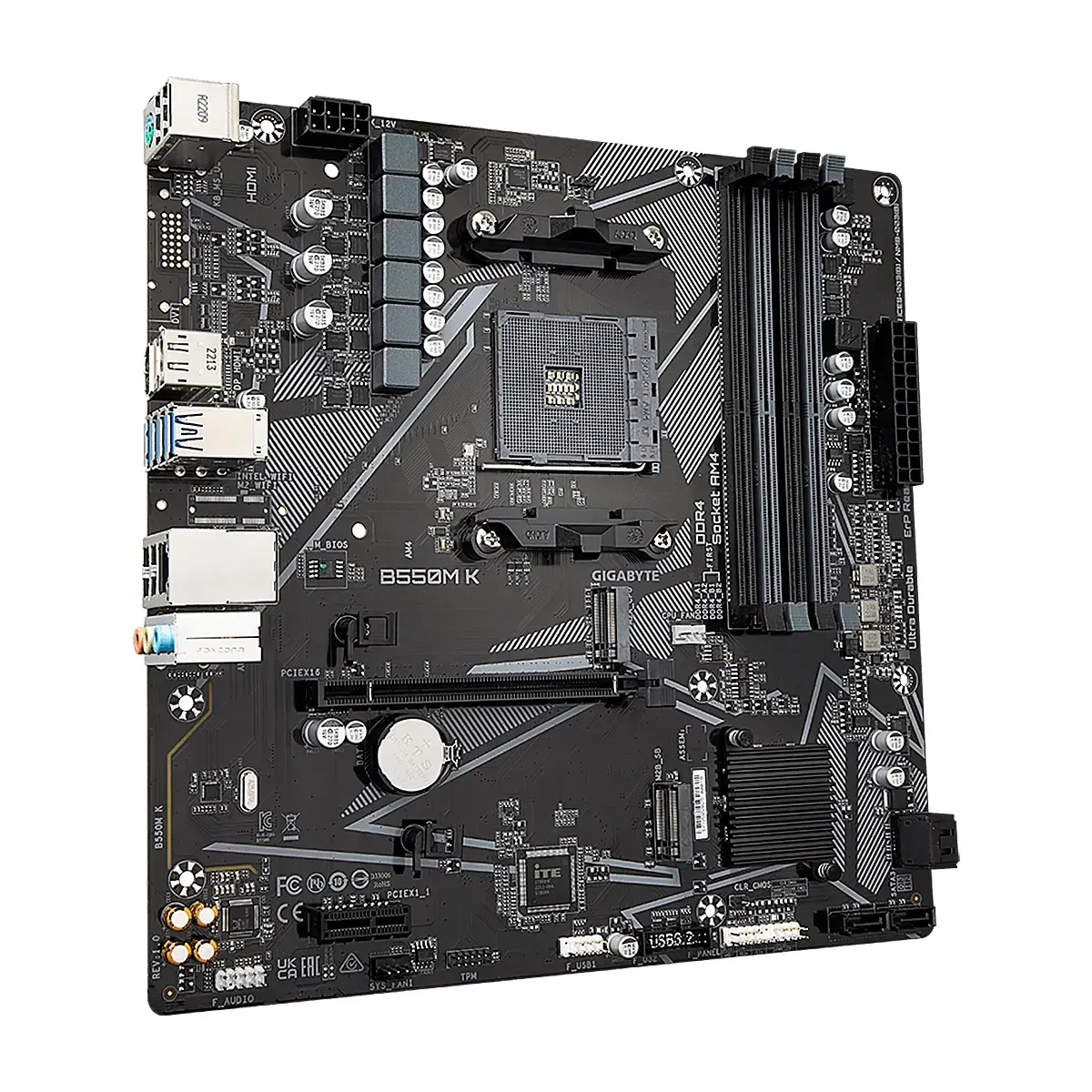 MBO Gigabyte B550M-K AMD AM4 Ryzen 5000 4DDR4-3200 M.2DP HDMI PCIE4.0 Microatx, imagen 3