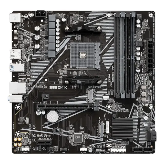 MBO Gigabyte B550M DS3H AC AMD AM4 Ryzen 4-DDR4 WIFI BT HDMI DVI-D M.2 PCIE MATX