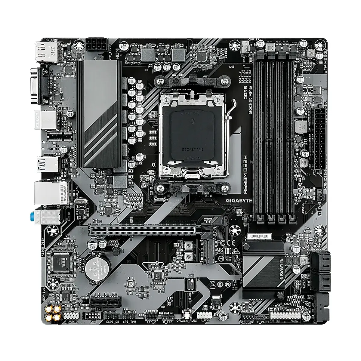 MBO Gigabyte A620M DS3H AMD AM5 Ryzen 7000 4DDR5-5200 DP 2HDMI D-Sub M.2 PCIE-4.0 Microatx