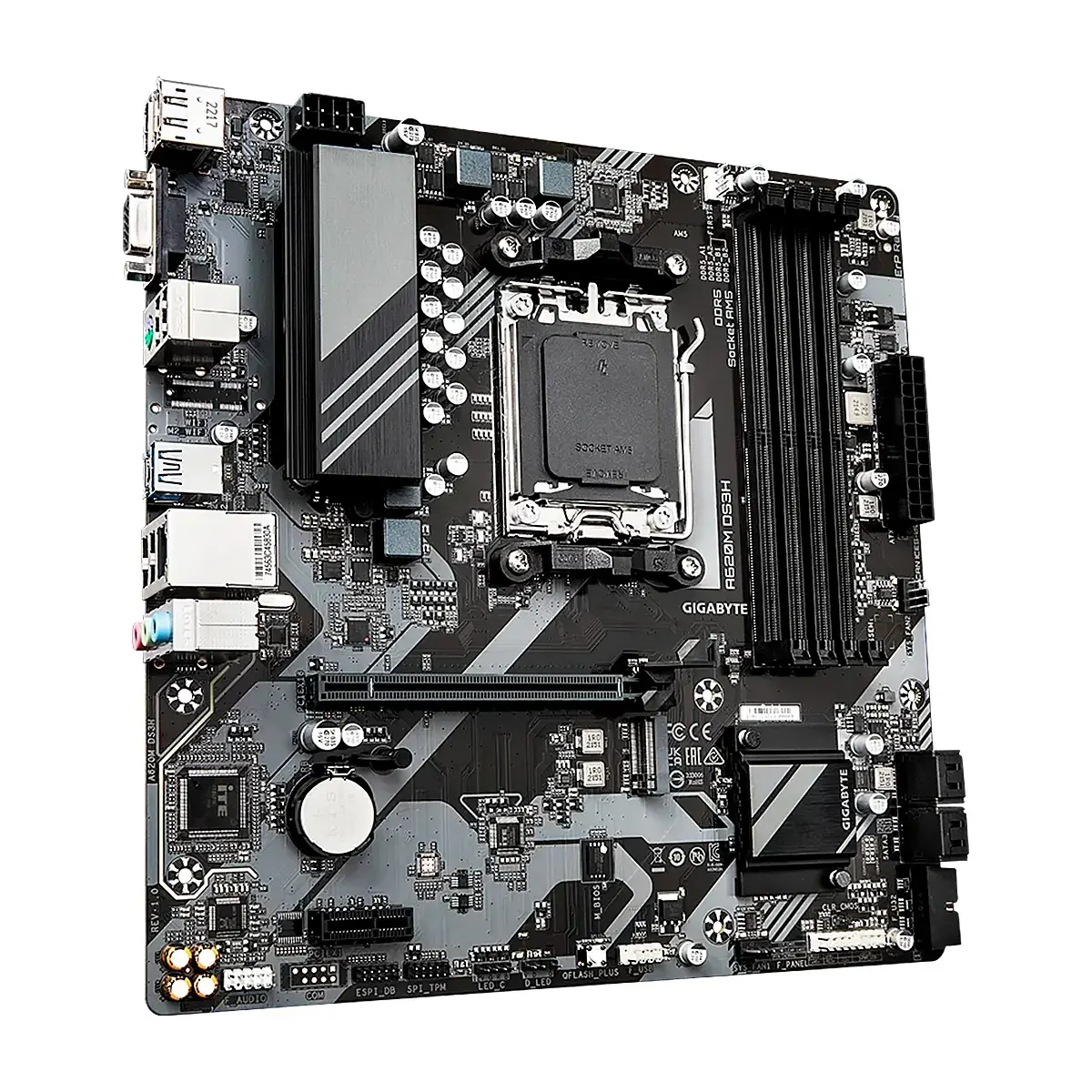 MBO Gigabyte A620M DS3H AMD AM5 Ryzen 7000 4DDR5-5200 DP 2HDMI D-Sub M.2 PCIE-4.0 Microatx, imagen 2
