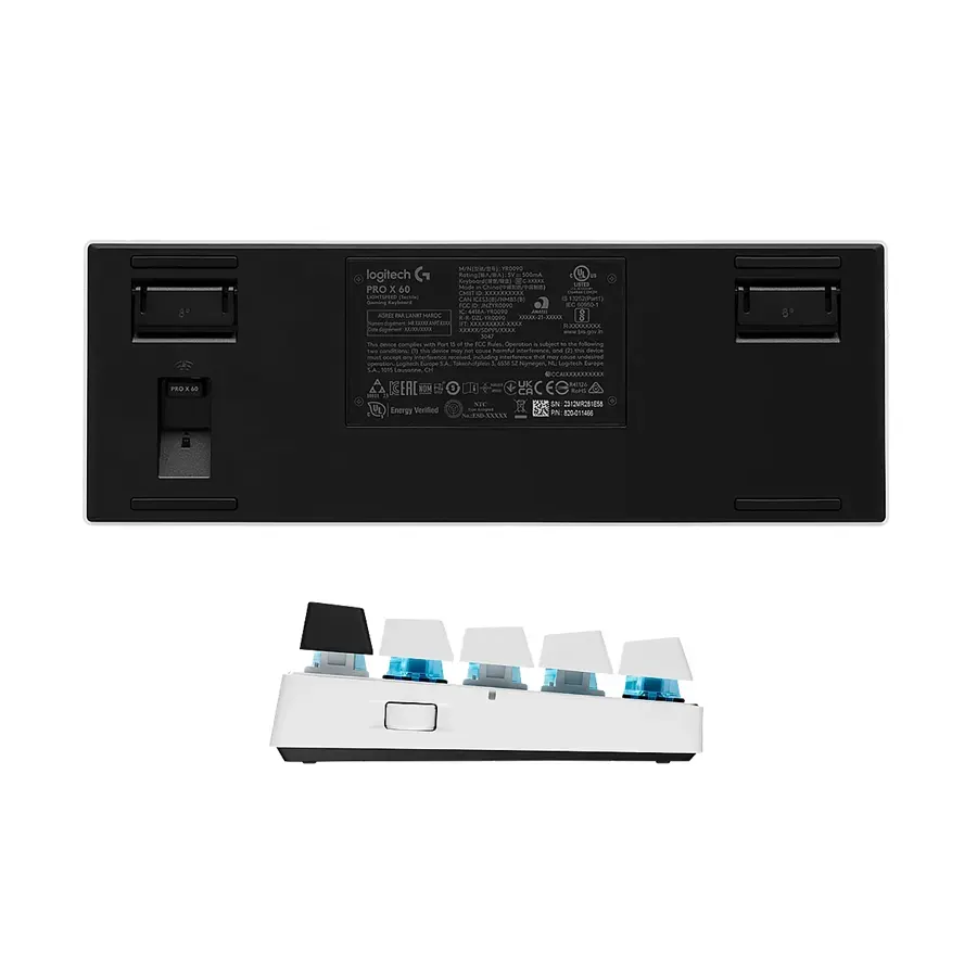 Teclado Logitech G Pro X 60 Lightspeed Wireless Gaming Ultra Compact TKL Mechanical RGB White, imagen 3