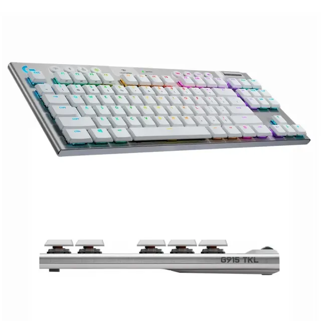 Teclado Logitech Gamer G915 TKL RGB Mecanico Switch GL Tactil Wireless Blanco