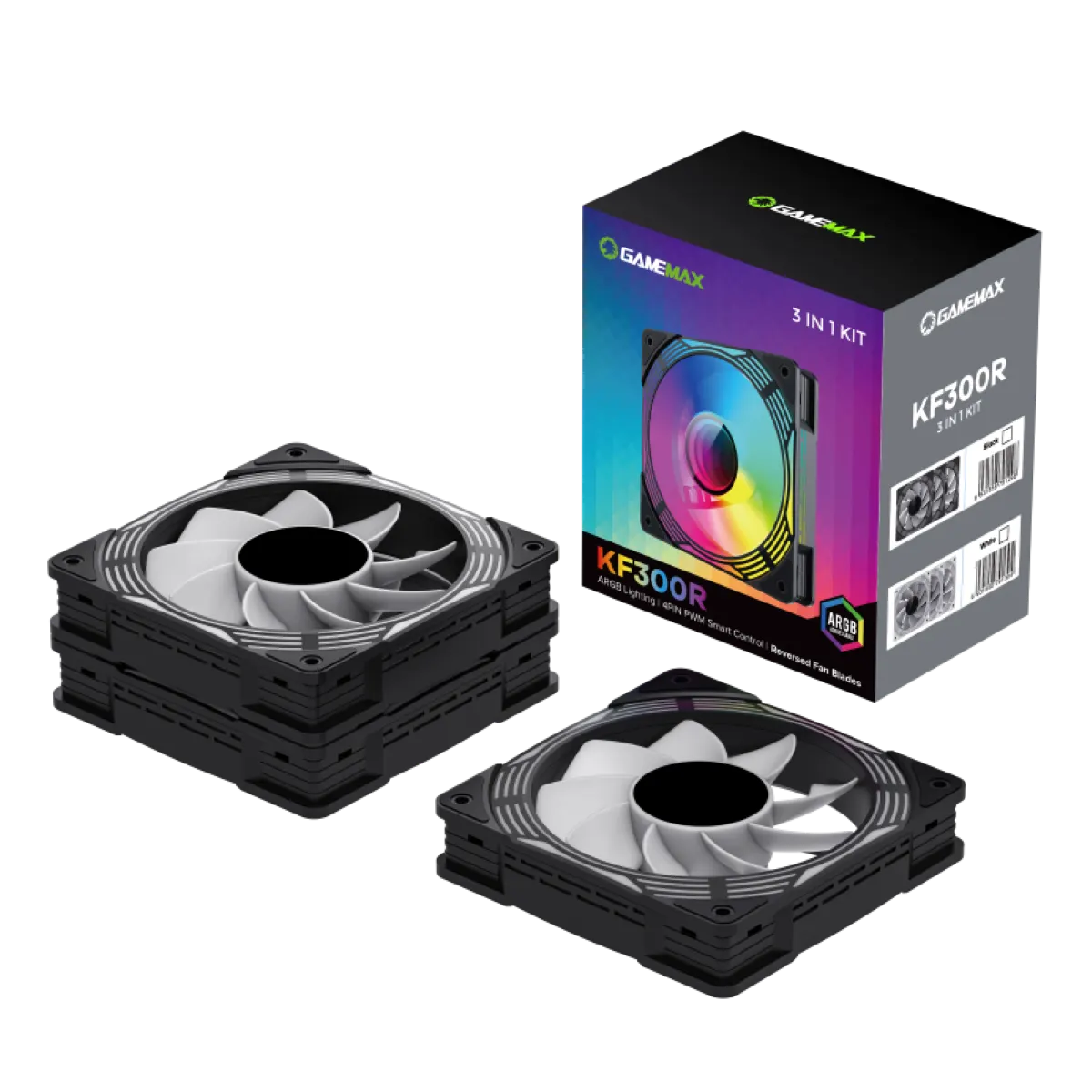 Kit 3 en 1 de Ventiladores Gamemax KF300R Negro