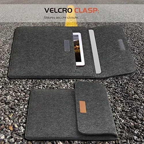 Estuche 2 en 1 (Laptop +cargador) de fieltro acrilico INS PIN LS216 de 14"