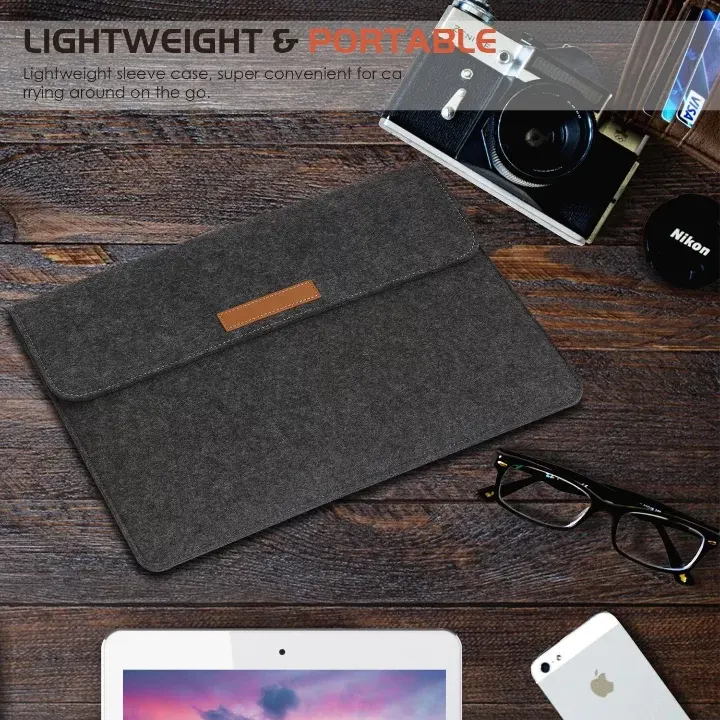 Estuche 2 en 1 (Laptop +cargador) de fieltro acrilico INS PIN LS216 de 14", imagen 3