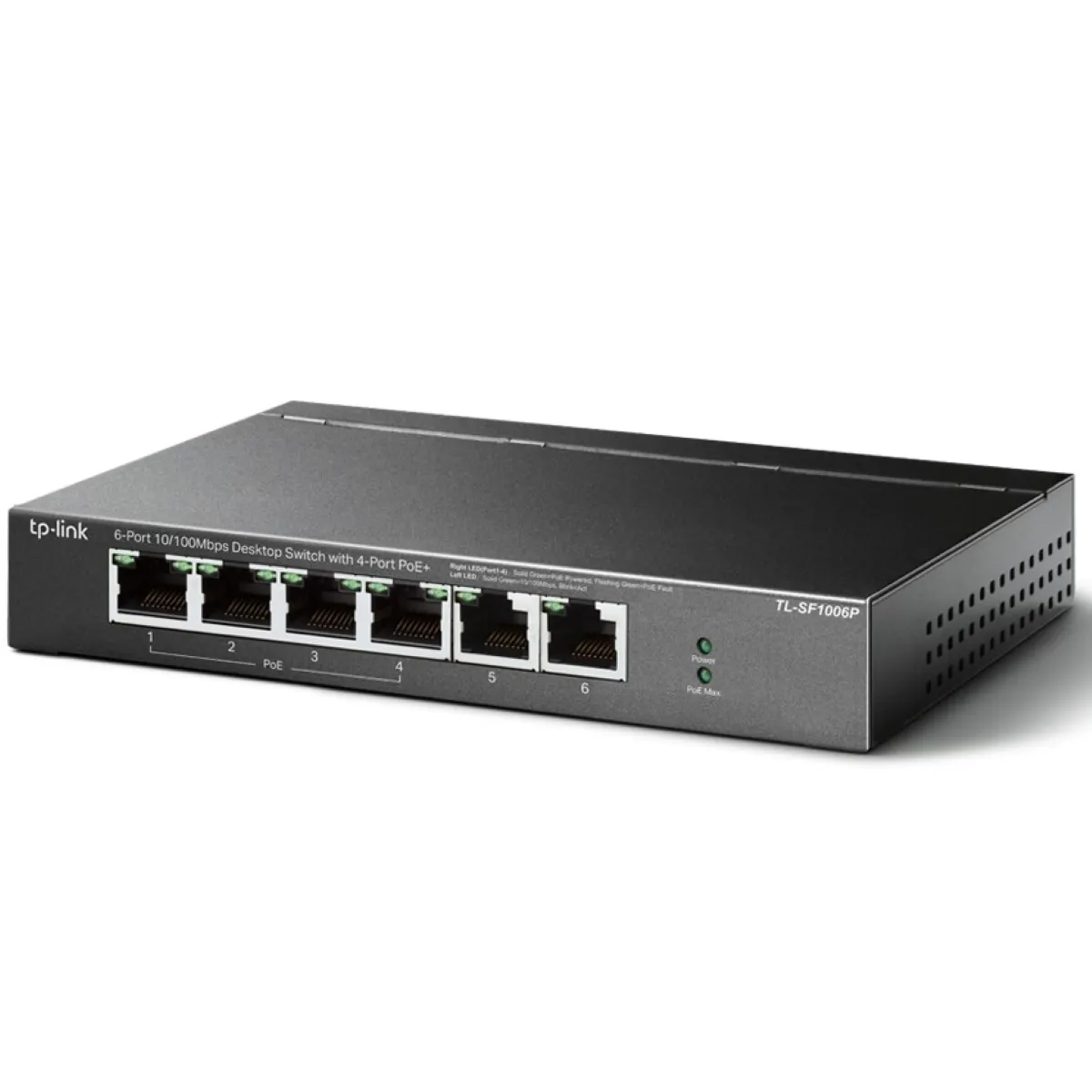 Switch de escritorio TP-Link TL-SF1006P de 6 puertos 10/100Mbps con 4 puertos PoE+, imagen 2