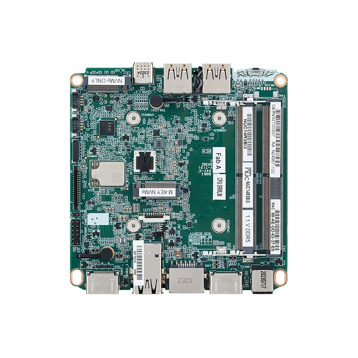 NUC 14 Pro ASUS 14va. Intel Core 3 100U DDR5-96GB M.2 WIFI BT HDMI USB3.2 LAN-2.5G Negro, imagen 3