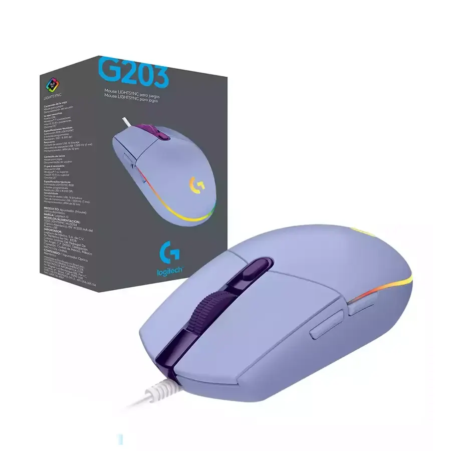 Mouse Logitech G203 Lila, imagen 2