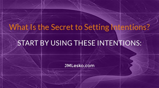 graphical rendering of a woman's head image for j m lesko motivational guide title Secrets to Setting Intentions That Are Powerful
