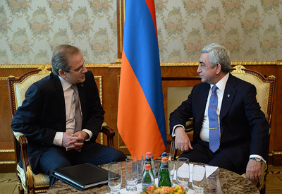 EDB Chairman, Dmitry Pankin meets with Armenian President Serzh Sargsyan.