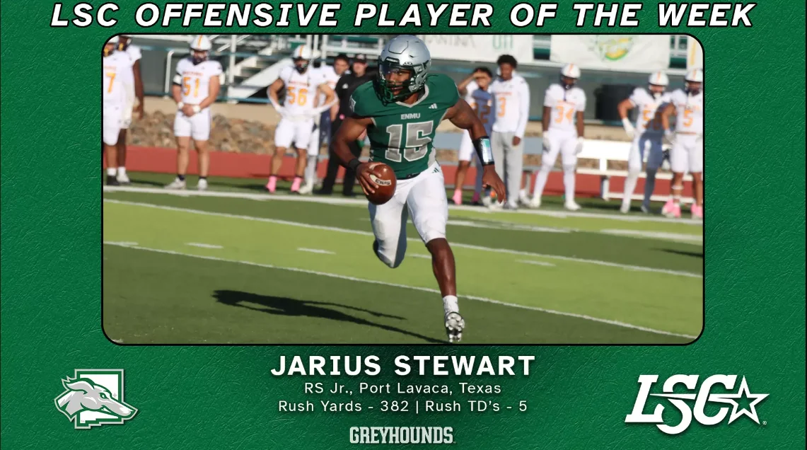 Jarius Stewart sets records as ENMU claims Lone Star Conference weekly honor