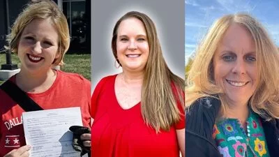 Meg Dickinson (Left), Shaylee Vander Velden (Center), and Nancy Baker Curtis (Right), candidates for DCG School Board 