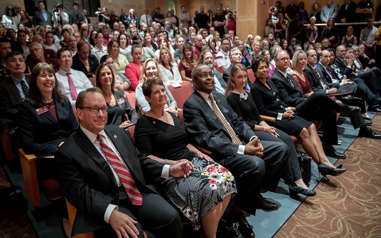 CMU'S 15TH PRESIDENT Faculty, staff, students and community members attended the Board of Trustees meeting Friday morning to hear the news of the appointment of CMU’s 15th president.