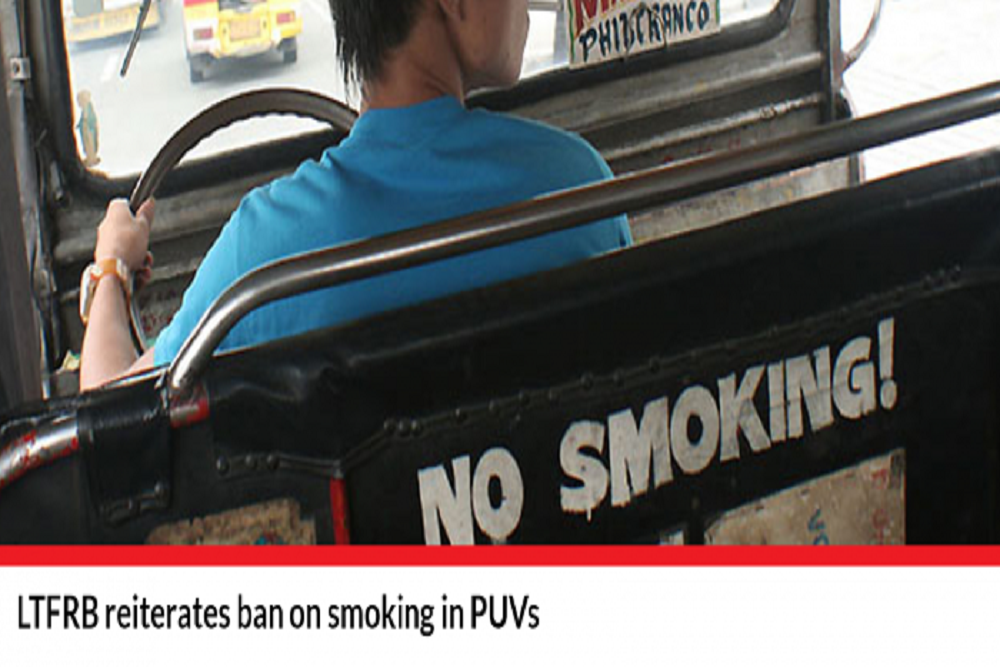SOUTHEAST ASIA TOBACCO CONTROL ALLIANCE Philippines LTFRB reiterates