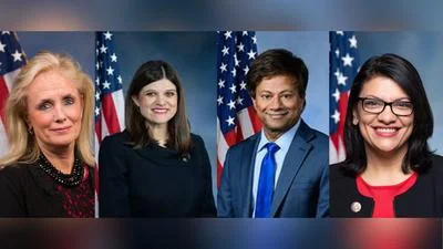 From left to right: U.S. Reps. Debbie Dingell (D-MI06), Haley Stevens (D-MI11), Shri Thanedar (D-MI13), and Rashida Tlaib (D-MI12)