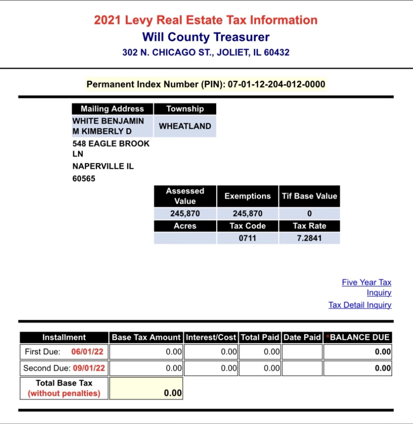 On 950K Naperville home, mayoral candidate White has property tax bill of 0 Dupage Policy