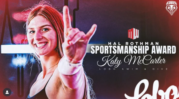 Katy McCarter receives Mountain West Hal Rothman Sportsmanship Award