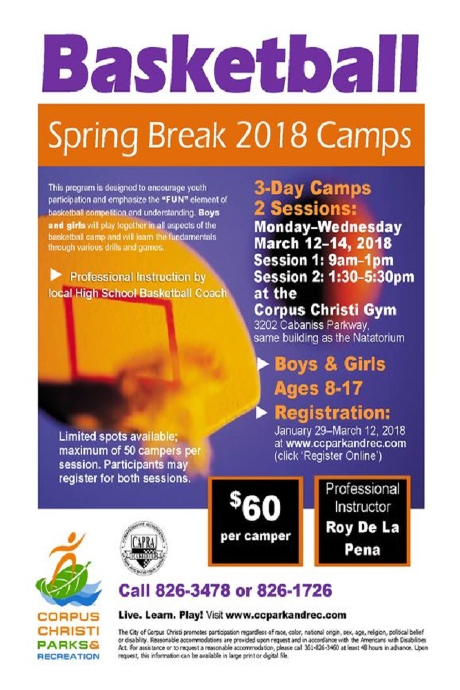 CORPUS CRISTI 2018 Spring Break Youth Basketball Camps TX Business Daily