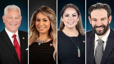 Arizona State Representatives (from left) Michael Carbone (R-25), Alma Hernandez (D-20),  Alexander Kolodin (R-3), and Consuelo Hernandez (D-21)