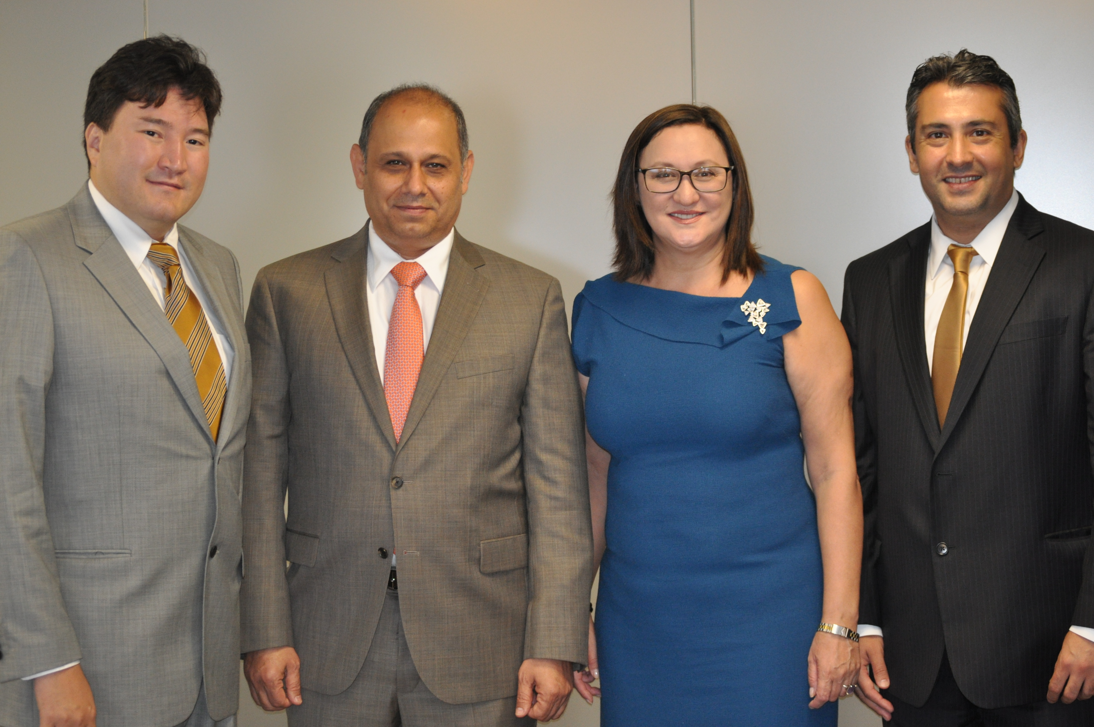 From left, Yerlan Kubashev, Ali Kocak, Raushan Yesbulatova and Mehmet Firat Polat met in New York to discuss collaborating with Kazakhstan businesses.