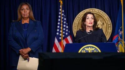 Attorney General Letitia James and Governor Kathy Hochul