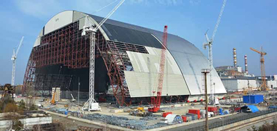 A New Safe Confinement facility is being constructed in order to protect against continued radiation from the Chernobyl disaster