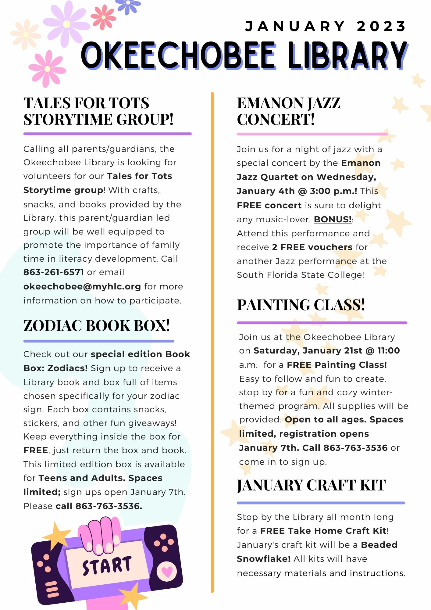 Page 1 of newsletter. PDF available in link at the top of the page