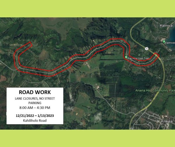 Kalihiwai Roadwork - County of Kaua%27i(kauai.gov)