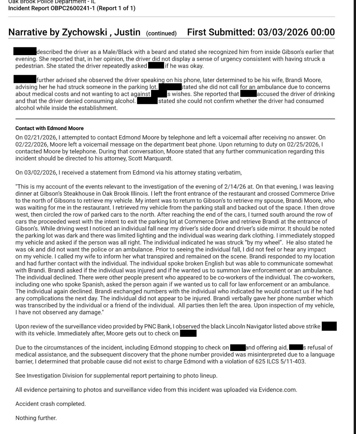 According to an Oak Brook Police report, Eddie Moore, DuPage County sheriff candidate, reportedly “smelled of alcohol” when he allegedly struck a man following a late-night Valentine’s Day dinner.