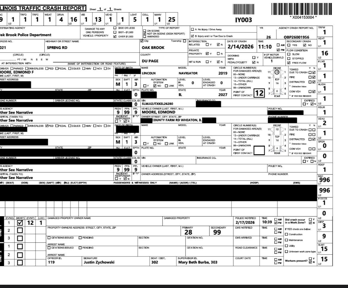 According to an Oak Brook Police report, Eddie Moore, DuPage County sheriff candidate, reportedly “smelled of alcohol” when he allegedly struck a man following a late-night Valentine’s Day dinner.