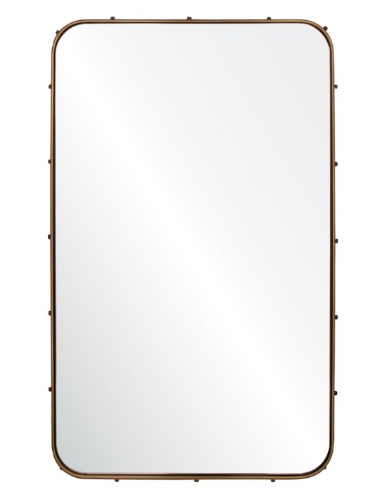 Leather Stud Wall Mirror 