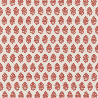 Jasper Performance Fabric in Indian Garden in Red