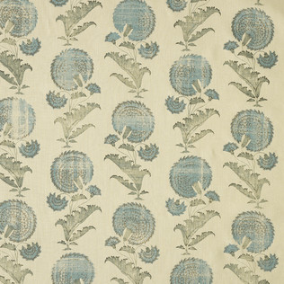Jasper Fabrics in Indian Flower in Turquoise