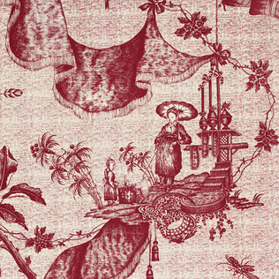 Jasper Fabrics in Chinese Toile - Lychee