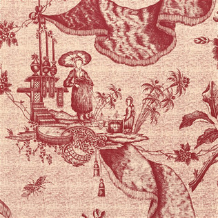 Jasper Fabrics in Chinese Toile - Red Tea
