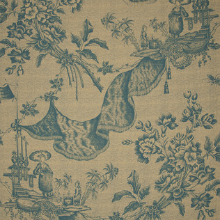 Jasper Fabrics in Chinese Toile - Turquoise