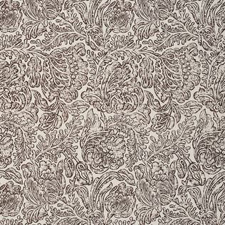 Jasper Fabrics in Woodblock Flower- Brown