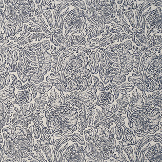 Jasper Fabrics in Woodblock Flower- Indigo