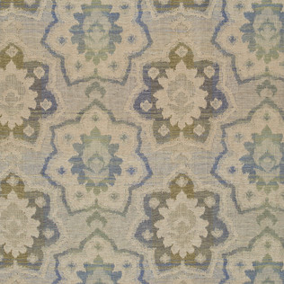 Templeton Fabric in Zinnia - Green/Blue