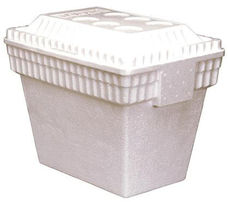 Styrofoam water station, prevent freezing