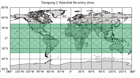 Map satellite impact zone