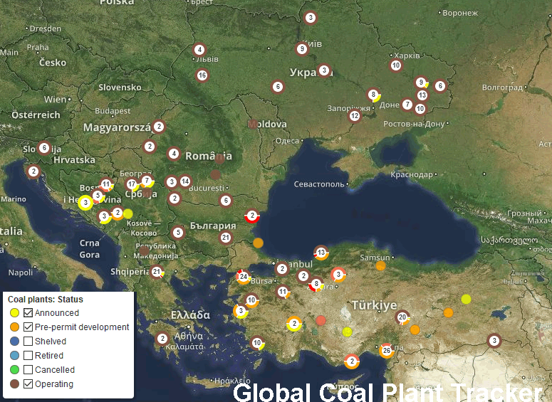 Coal Boom 1600 new plants in 62 - New Coal East Europe Map 